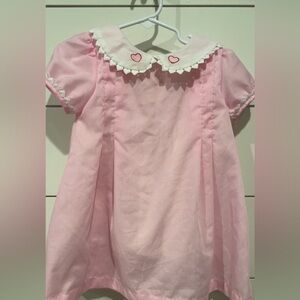 Pink Heart Detailed Short Sleeve Dress